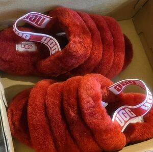 Ugg Fluff Yeah Slide in Red size 5